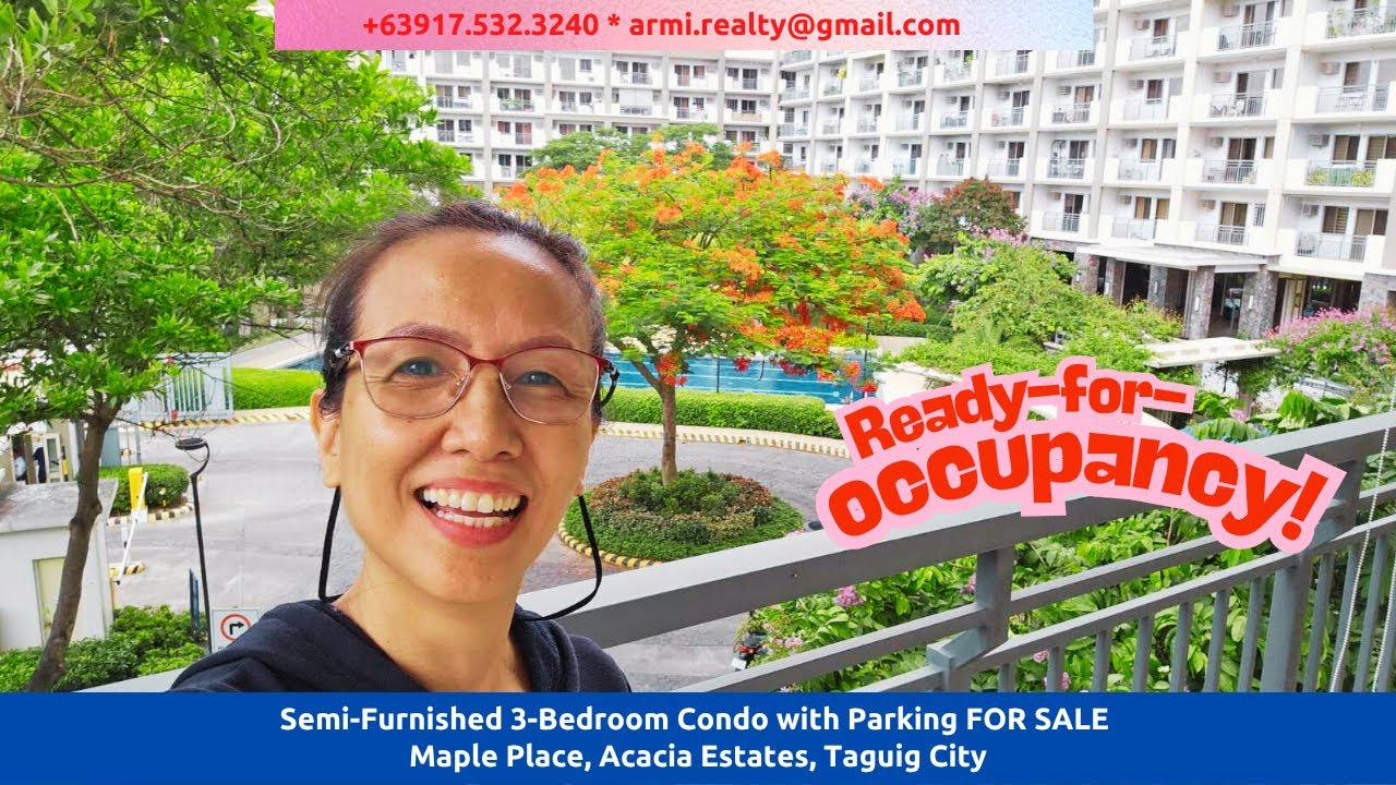 (L310) | 3BR Condo with Parking For Sale in Maple Place Acacia Estates Taguig | Semi-Furn