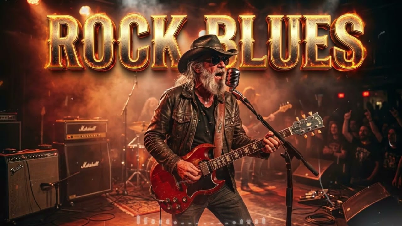 American Midnight Blues Rock – Powerful Electric Guitar & Live Stage Vibes
