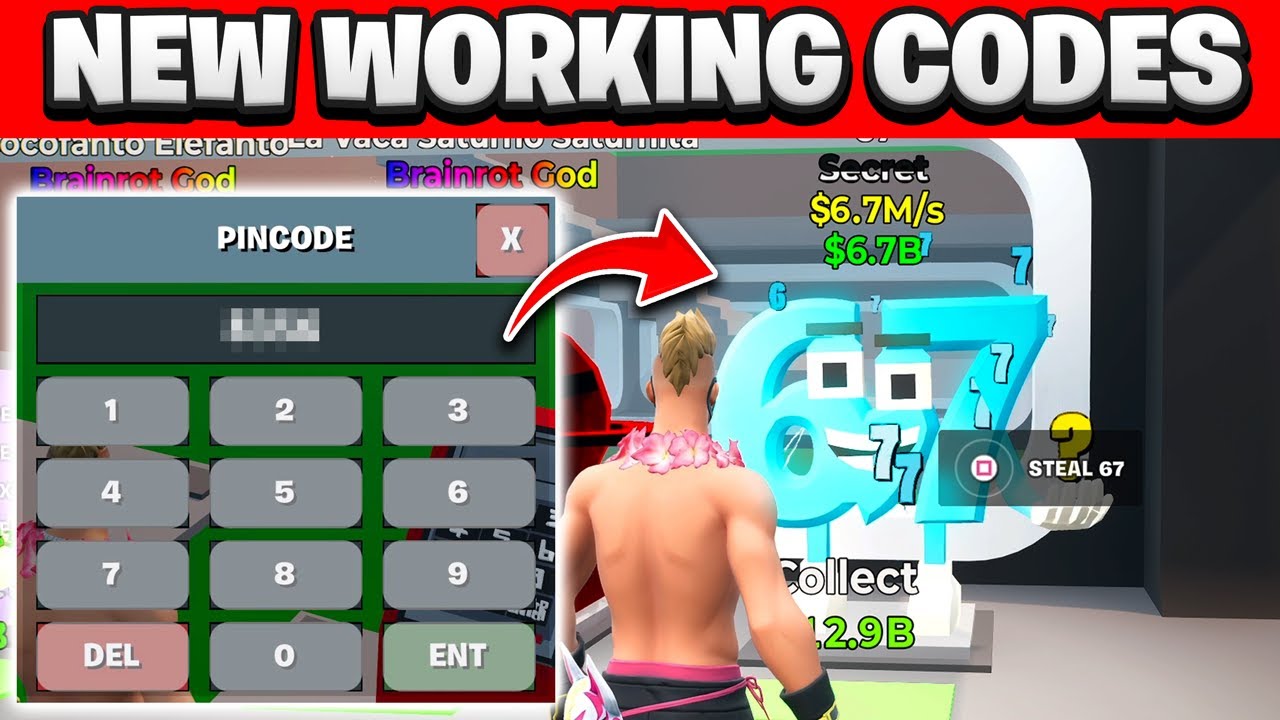 Гарантированно 67 *РАБОЧИХ* СЕКРЕТНЫХ КОДОВ в Fortnite Украдите Brainrot (новые секретные коды)