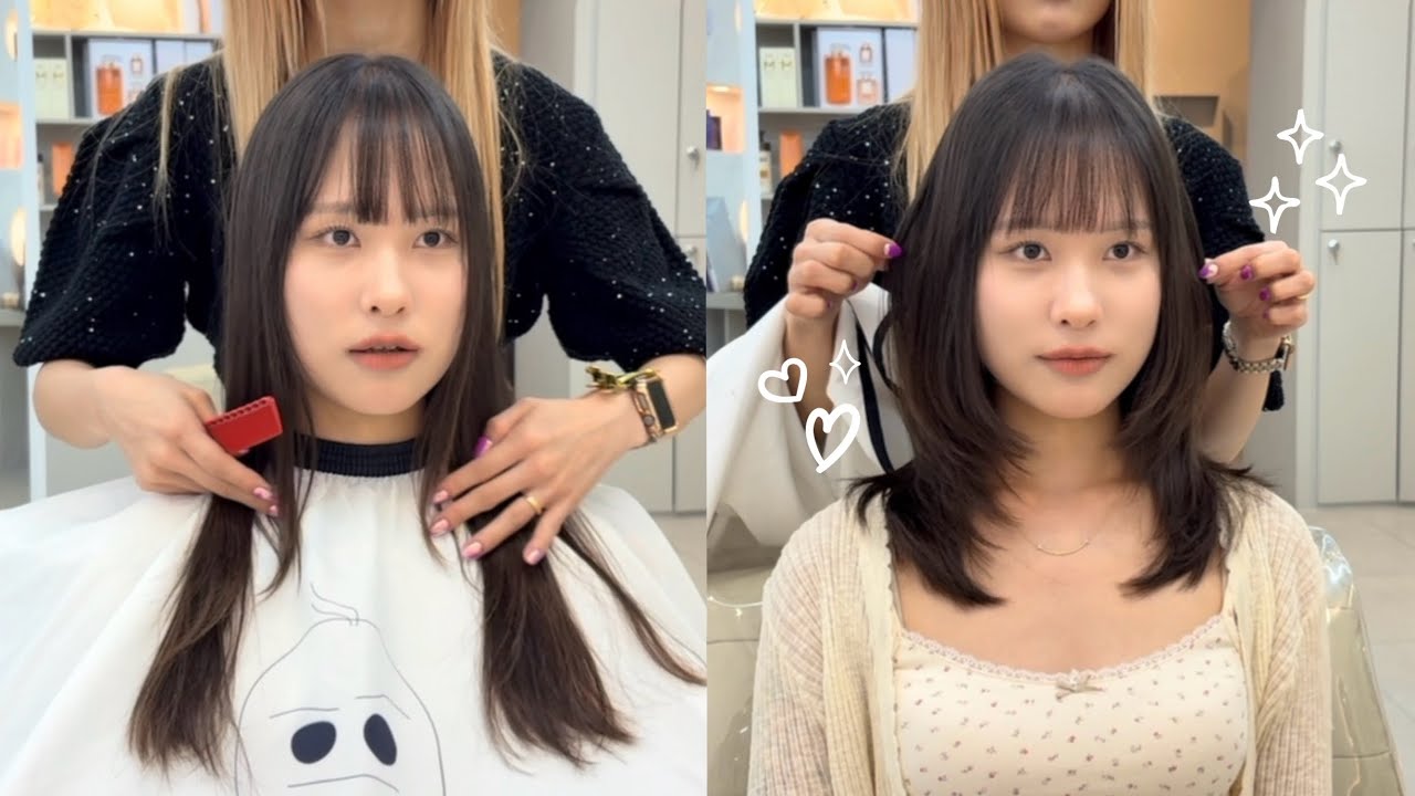 7년 만에 중단발 레이어드컷🤍 친구들과 벼룩시장 & 한신포차 한신데이 닭발 먹방