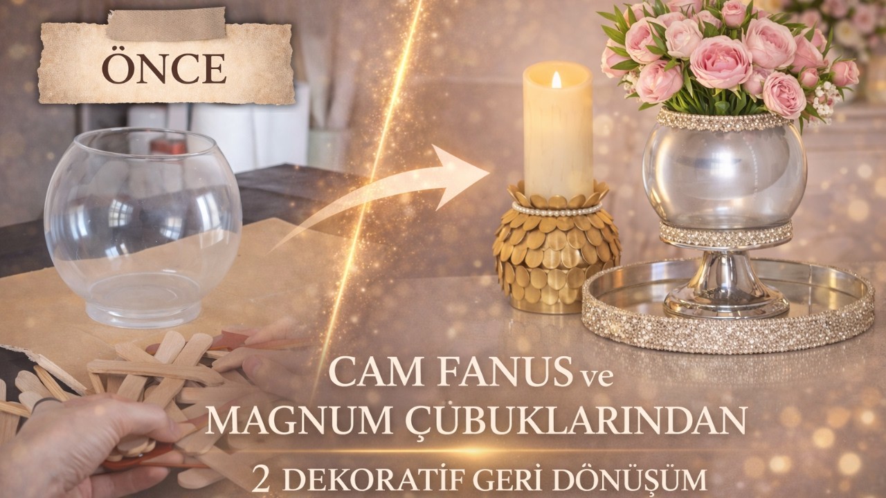 CAM FANUS VE MAGNUM ÇUBUKLARINDAN 2 DEKORATİF GERİ DÖNÜŞÜM FİKRİ