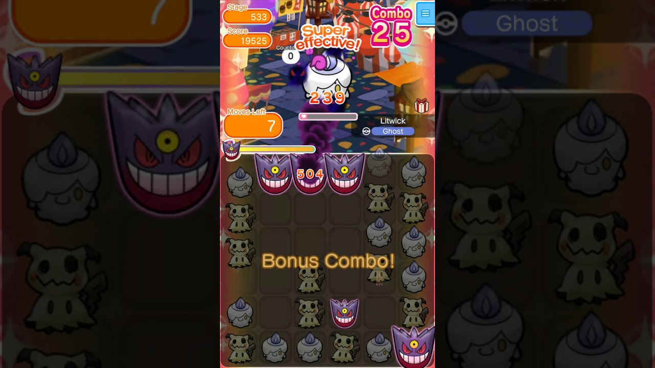 Pokémon Shuffle - Main Stage 533 - Litwick - Final Effort Farming - 20190924