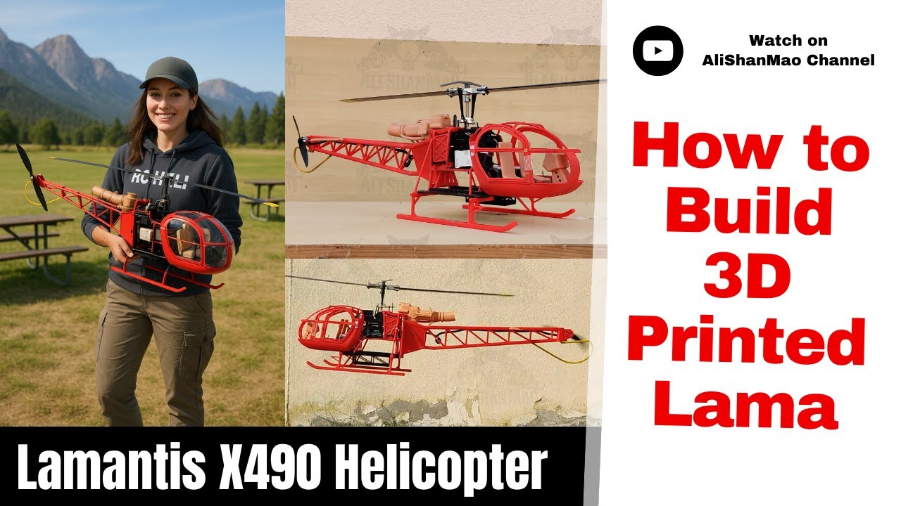 How to Build Big Scale 3d Printed Lama RC Helicopter at home - Complete Video Guide