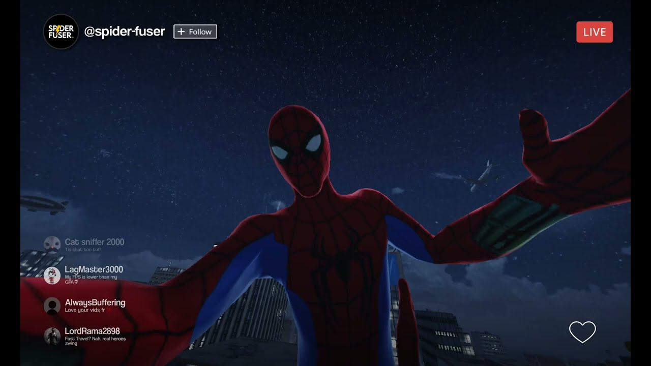 Jugando Spider-Fuser con trajes personalizados.
