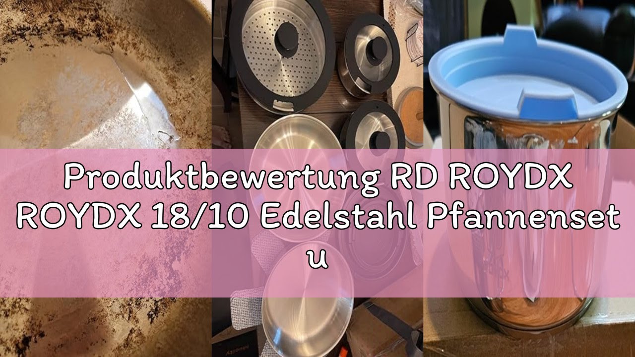 Produktbewertung RD ROYDX ROYDX 18/10 Edelstahl Pfannenset und Topfset mit Abnehmbarer Griff, Kochto