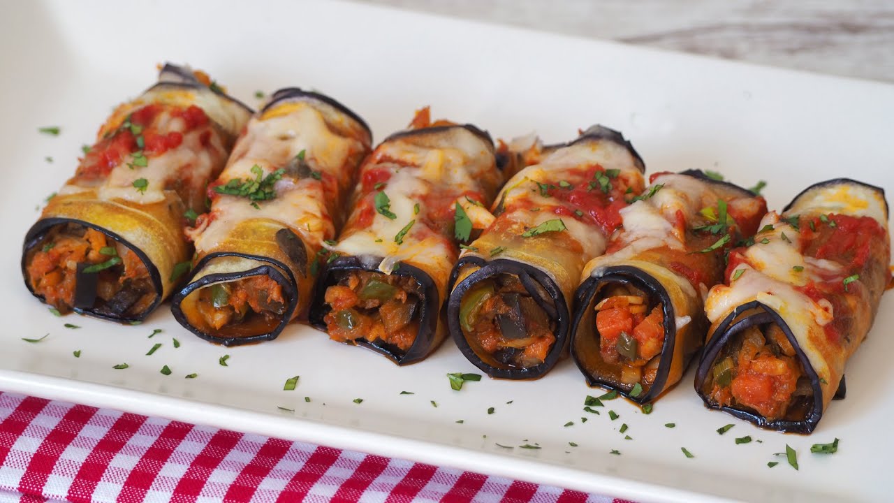 CANELONES de Berenjena rellenos DE ATÚN | Canelones de verduras