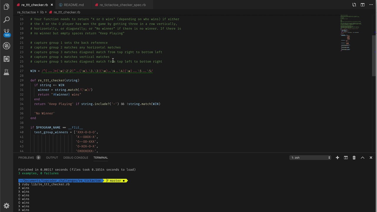Regex Tic-Tac-Toe Checker