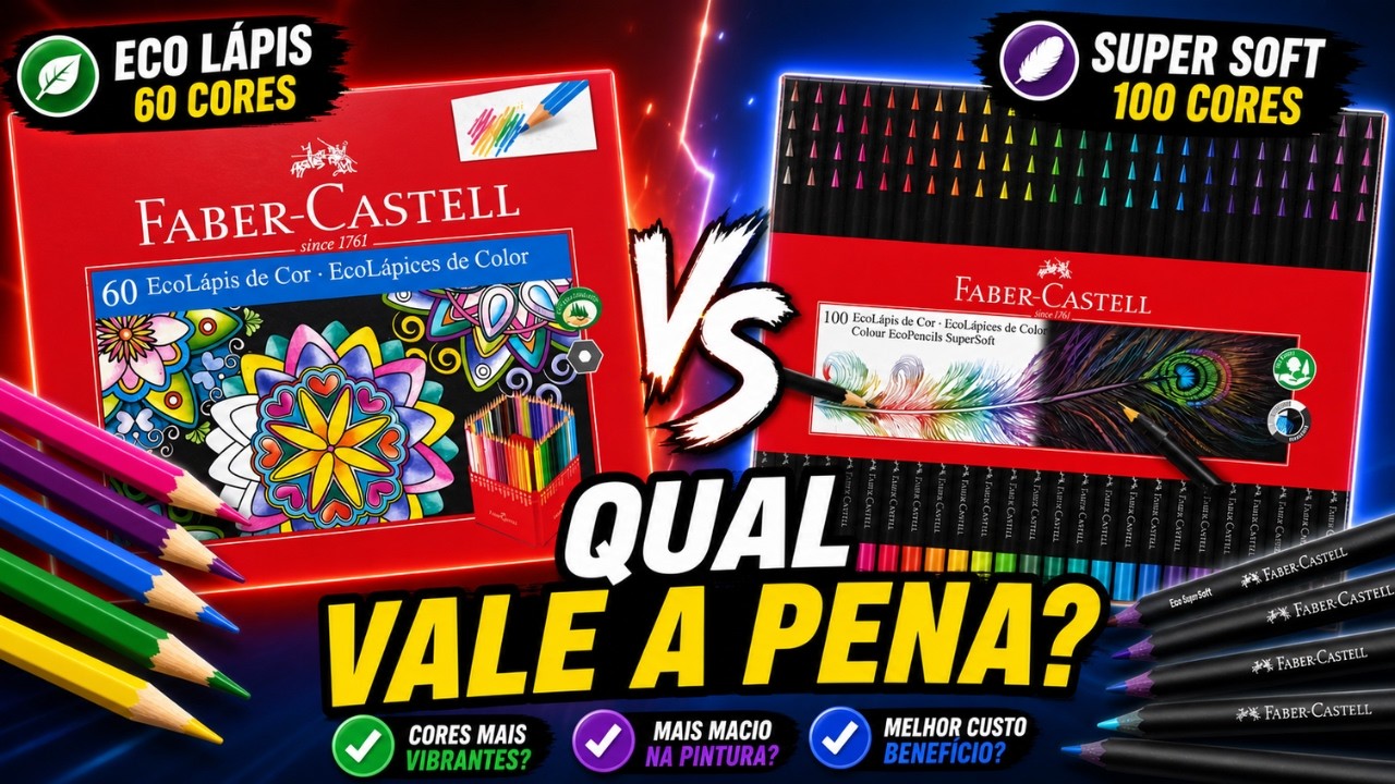 Faber Castell SuperSoft vs EcoLápis | Teste real no mesmo desenho!