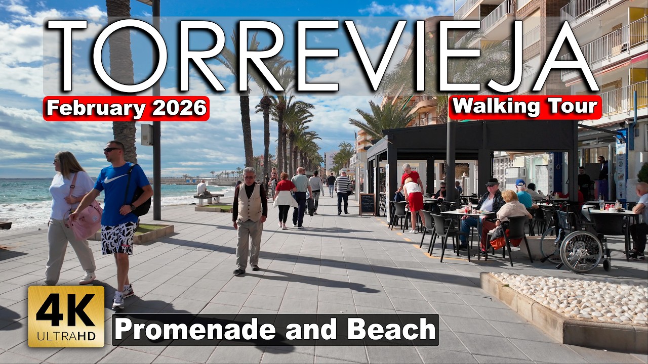 Torrevieja - Promenade & Beach 2026, February 10 - Spain | Costa Blanca - Walking tour [4k 60fps]