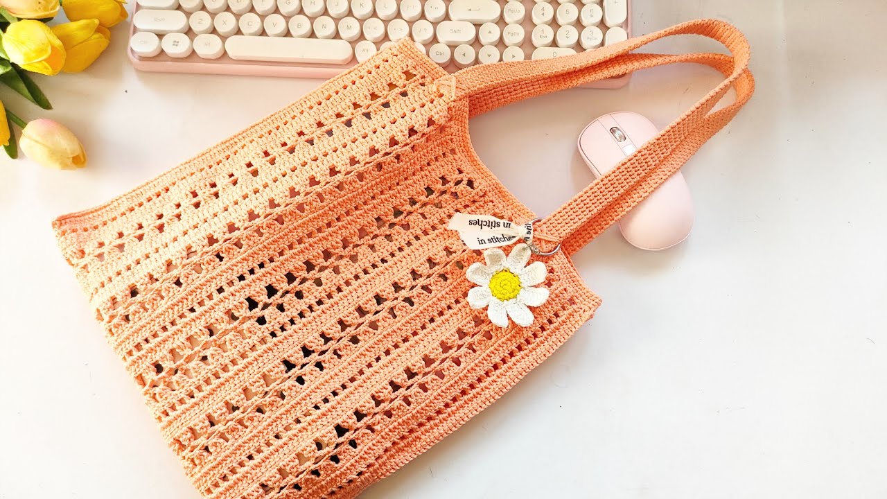 Diy Totebag crochet lace | easy to beginner