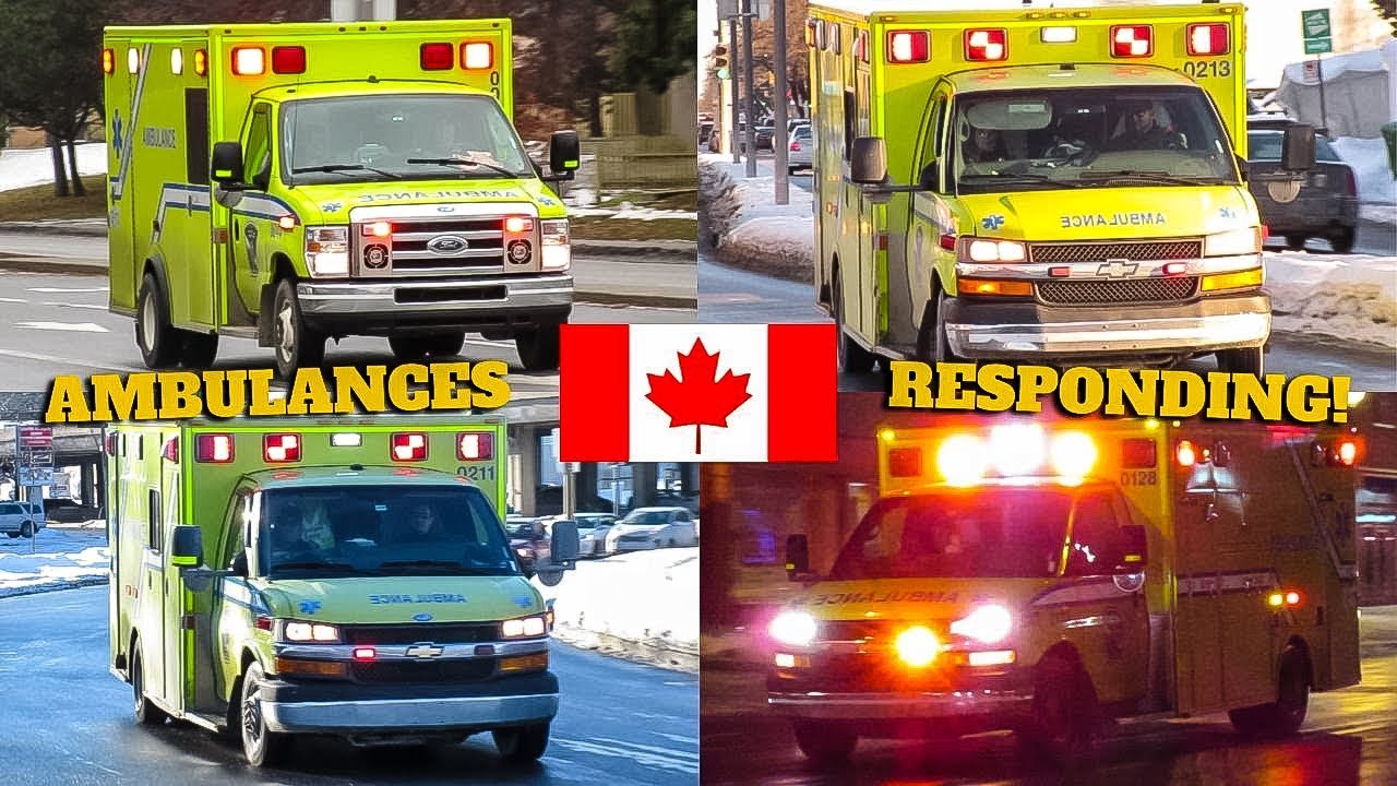 Montréal/Pointe-Claire | Urgences-Santé EMS Ambulances Responding With Lights & Siren