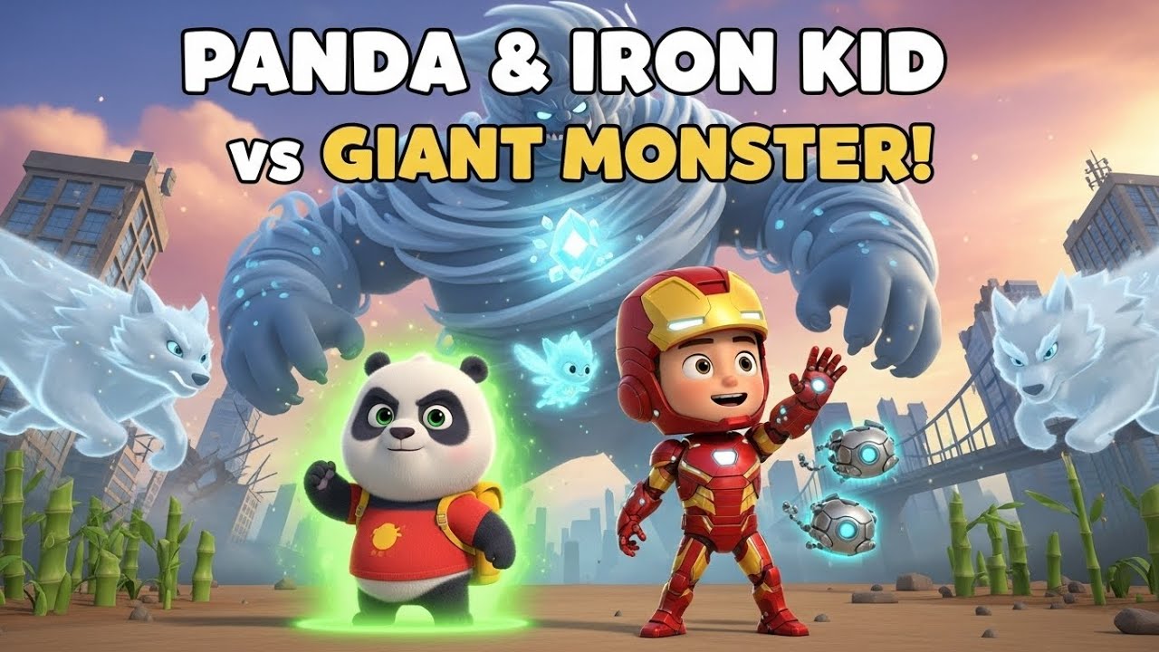 Bao the Panda & Iron-Man Kid vs the Tempest Colossus: Restoring Balance in Nature! - Kids Animation