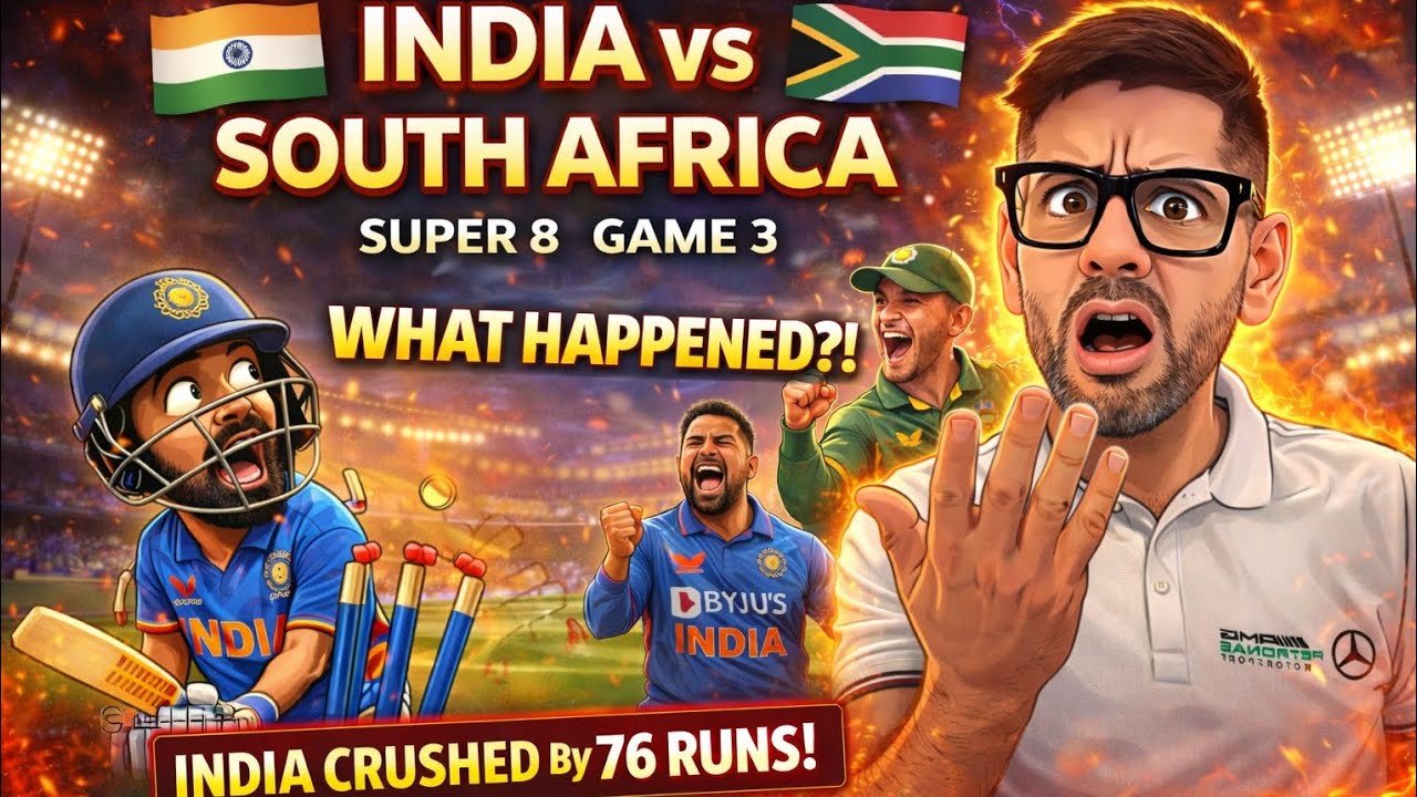 76 RUNS LOSS?! 😱 India Collapse Against South Africa in Super 8! Where Did It All Fall Apart? 