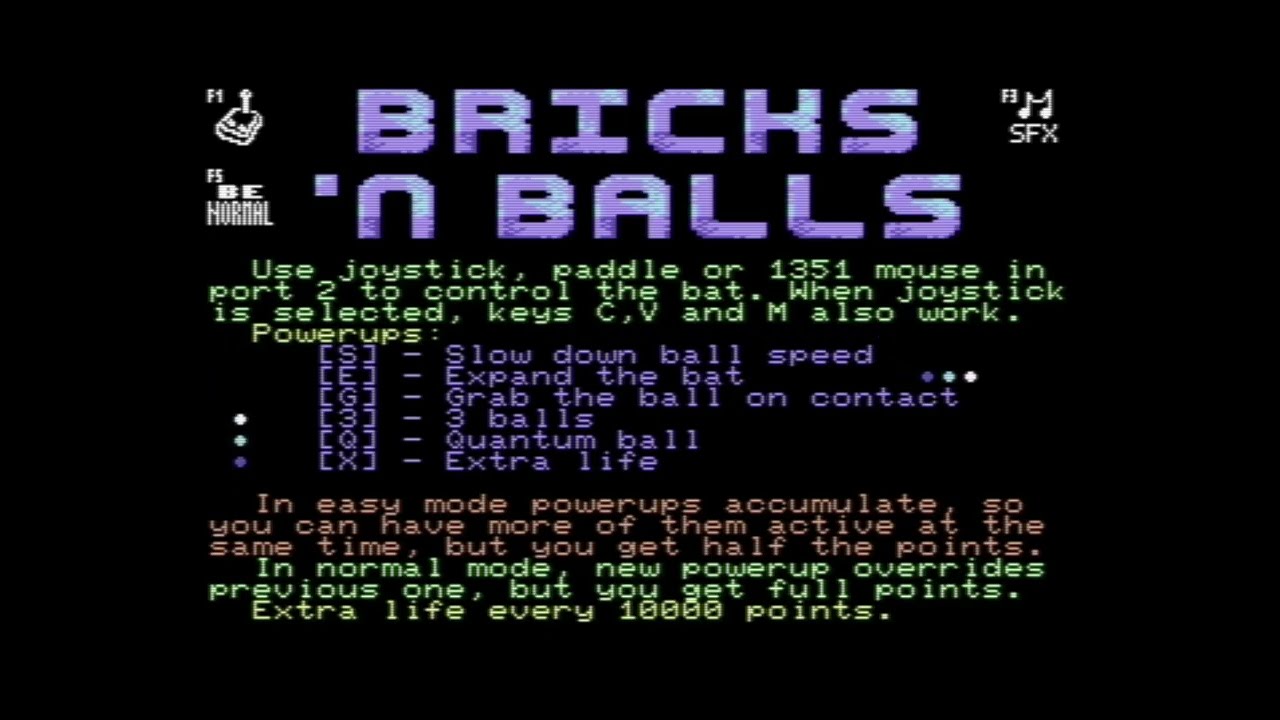 COMMODORE 64 += BRICKS ´N BALLS =+ NEW GAME 2025 Ver 1.0