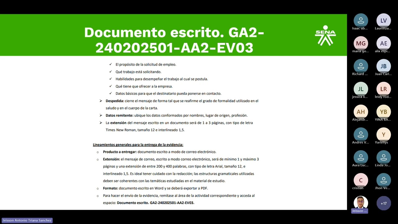 Sesión en línea componente de bilingüismo  Coordinación de procesos Logísticos 2025- 08-13