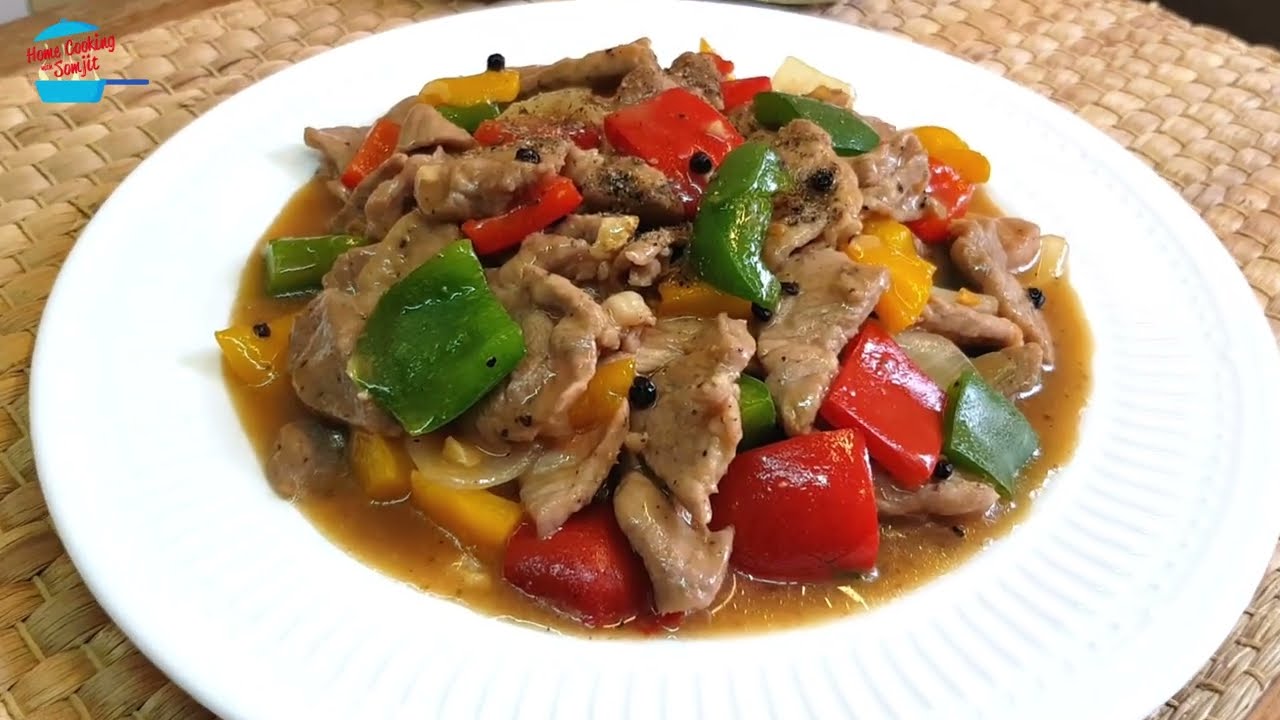 Простая жареная свинина с черным перцем 🐷🌶️🧄✨