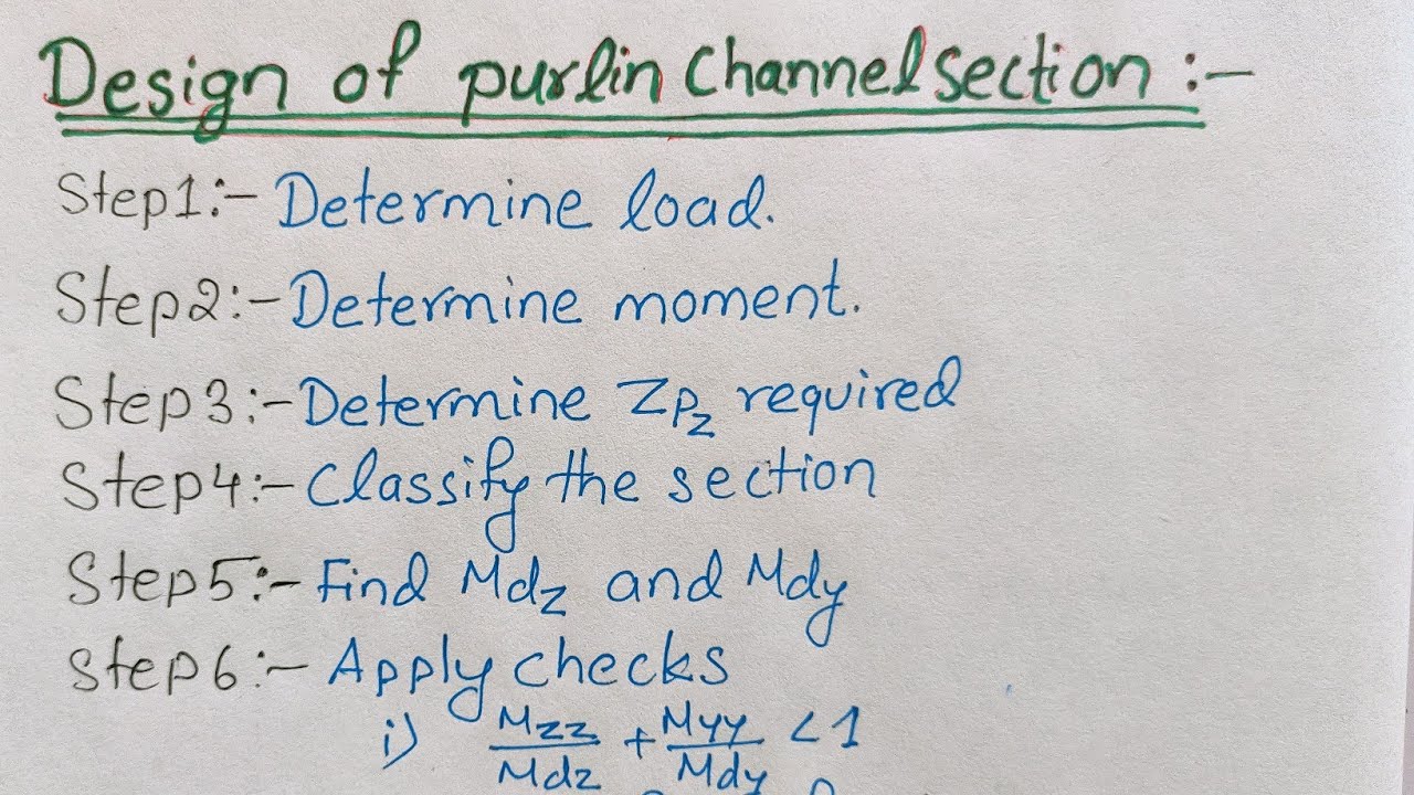 Design of channel section purlin