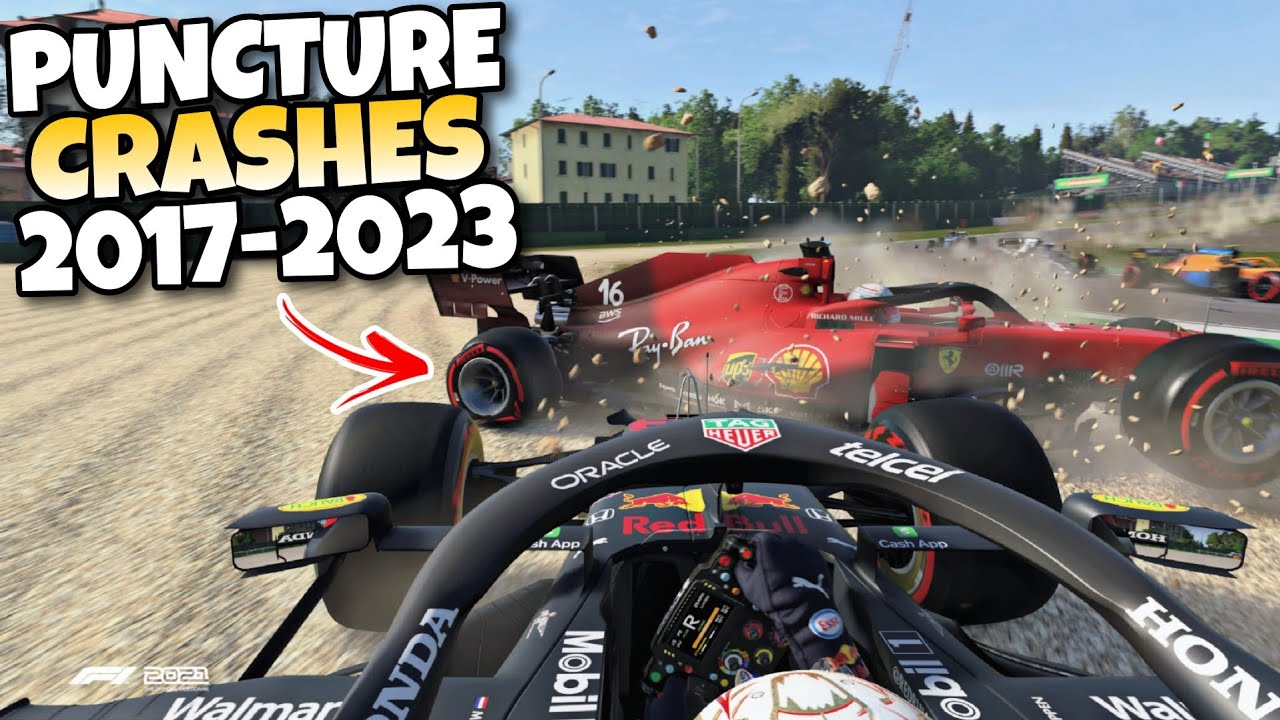 F1 PUNCTURE CRASHES 2017-2023