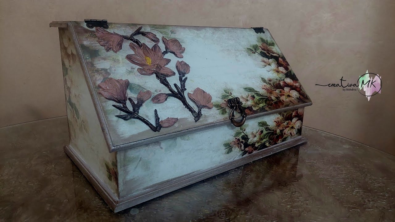 Bread box with decoupage and silicone mold #decoupage #decoupageforbeginners