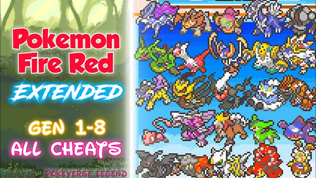 Pokemon Fire Red Extended ( Gen 1-8 ) Cheats‼️