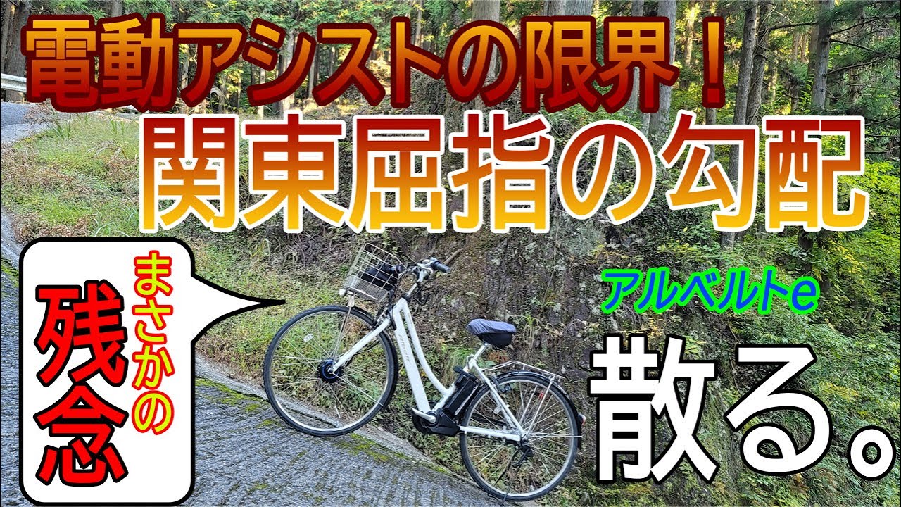 電動アシスト アルベルトeの限界！ 「 関東屈指の勾配に散る。」