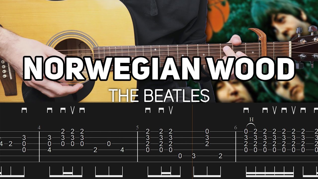 The Beatles - Norwegian Wood (Guitar lesson with TAB)
