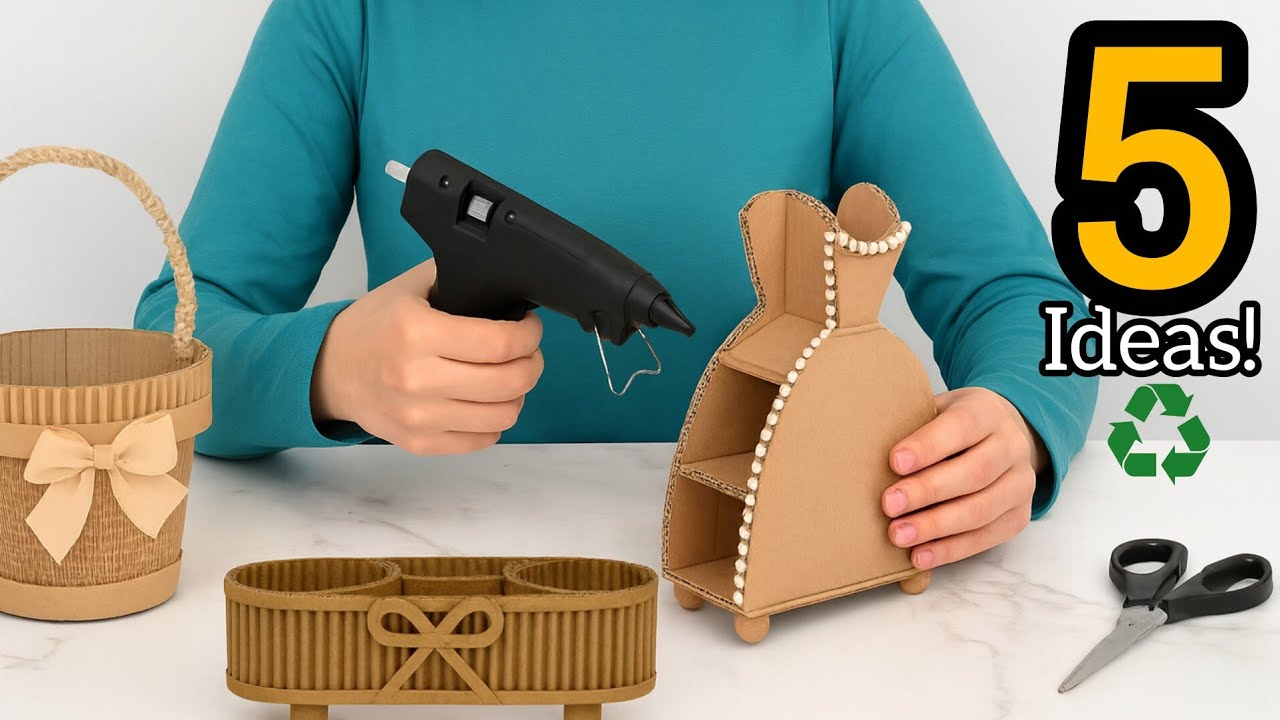 5 Creative Cardboard Ideas 😱 Simple & Low-Cost Decoration