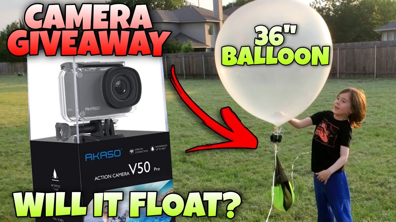 Will A Balloon Lift A Camera? Akaso V50 Pro Action Camera Father's Day GIVEAWAY Helium Balloons FAIL
