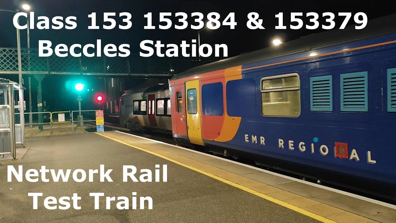 Class 153 Colas Rail NSC T.R.C. Network Rail Test Train 153384 & 153379 at Beccles Train Station