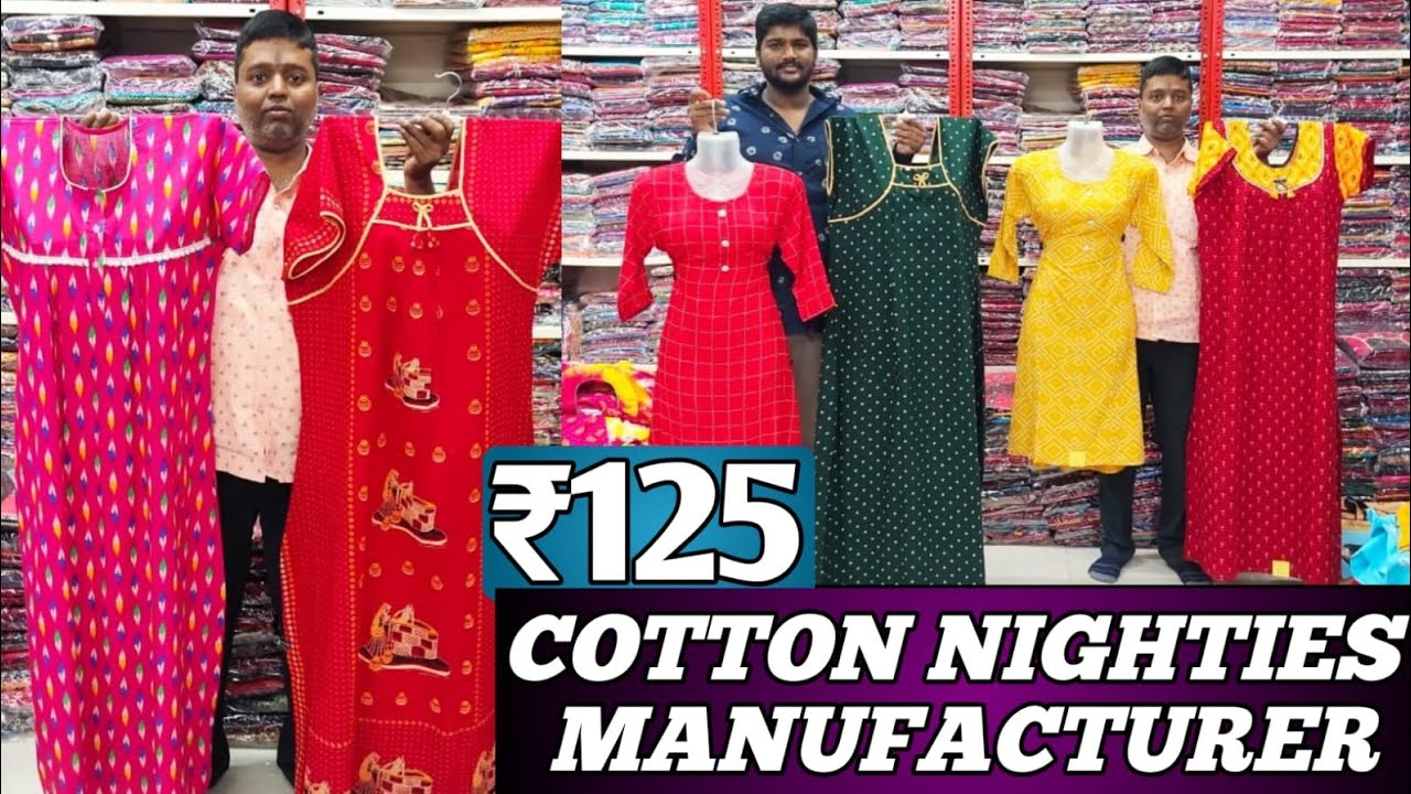 Cotton nighty manufacturers in Hyderabad // kurtis cotton nighties in Balaji Traders