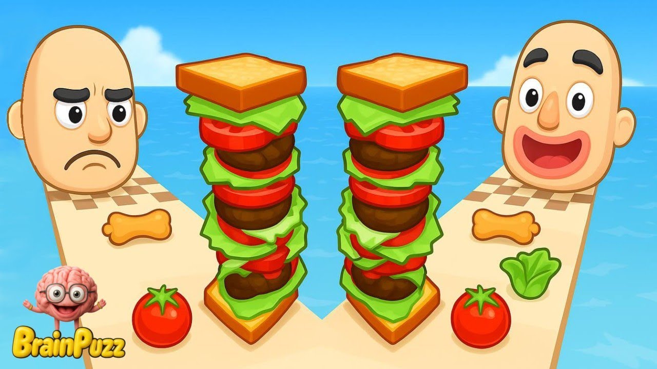 Two Sandwich Runners 🤤 Stack Sandwich Runner Level Up Game 🔝 Satisfying Mobile Gameplay iOS Android