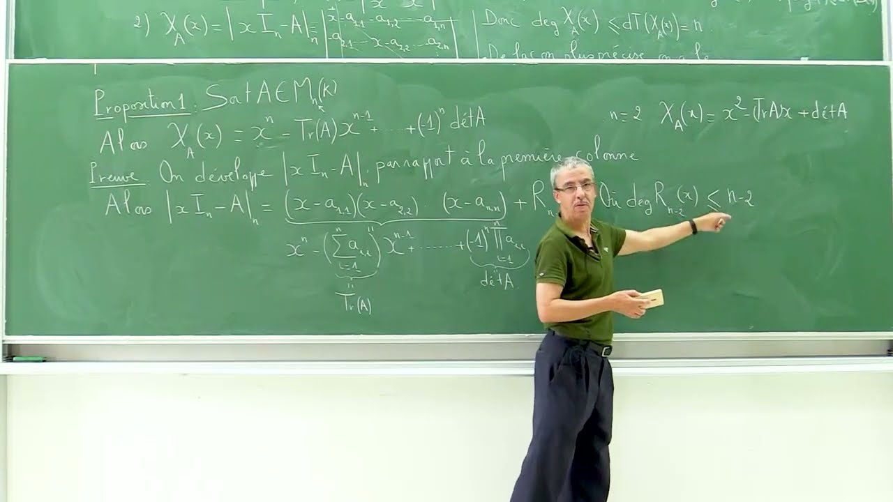 V69 Les coefficients du polynôme caractéristique d'une matrice
