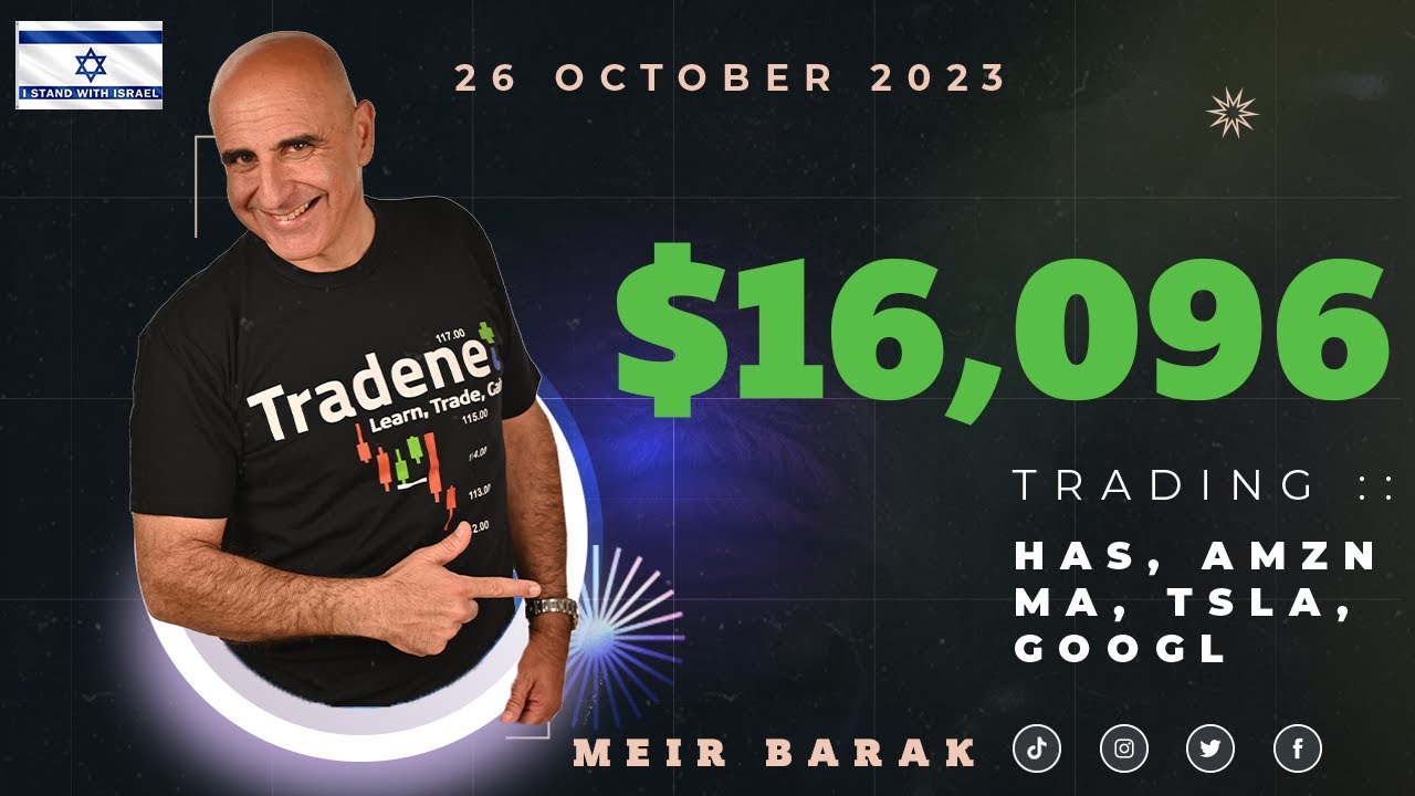 Live Day Trading Stocks - Earning $16,096 trading HAS, AMZN, MA, TSLA, GOOGL on October 26th 2023.