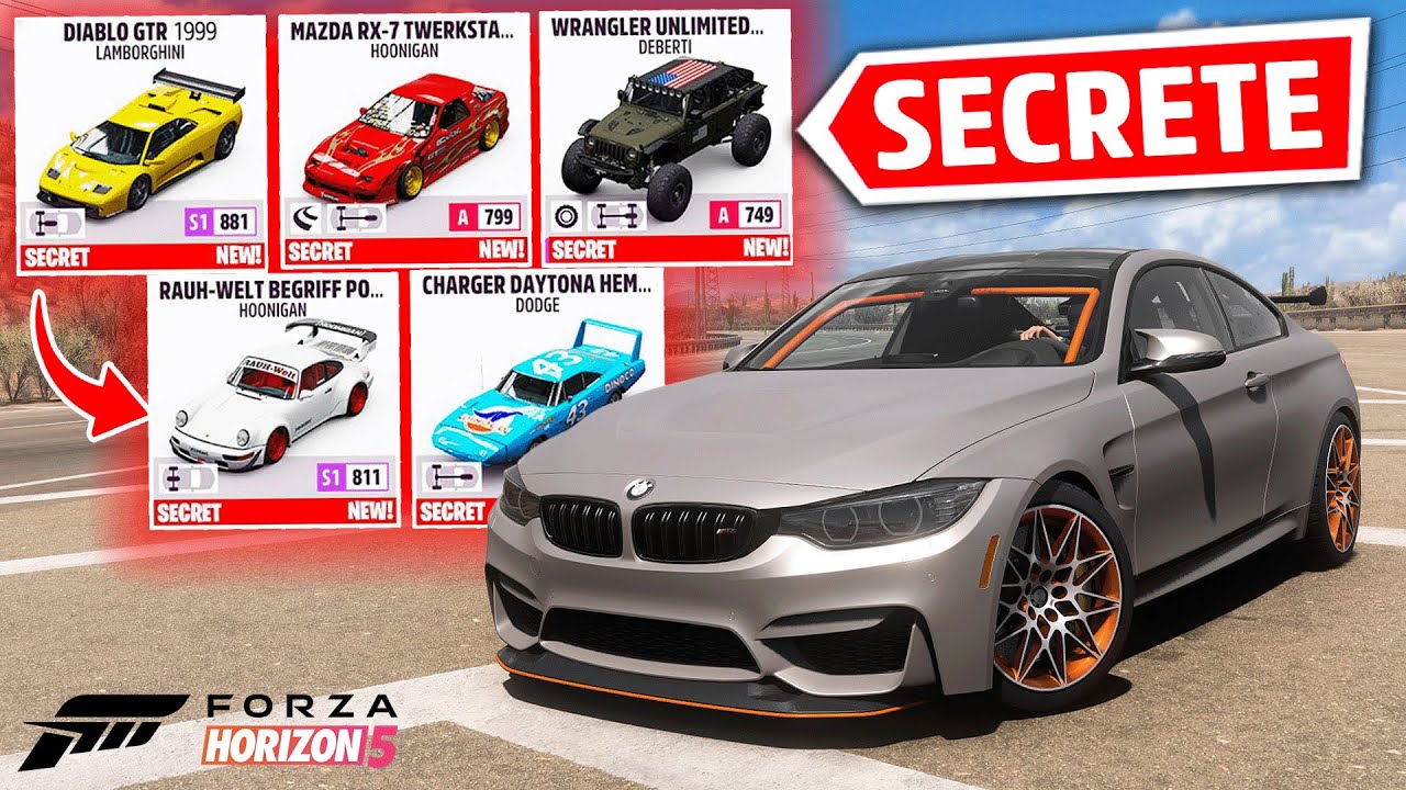 FORZA HORIZON 5 : Les 14 VOITURES SECRETES GRATUITES sur FH5 ! 🔥🚗