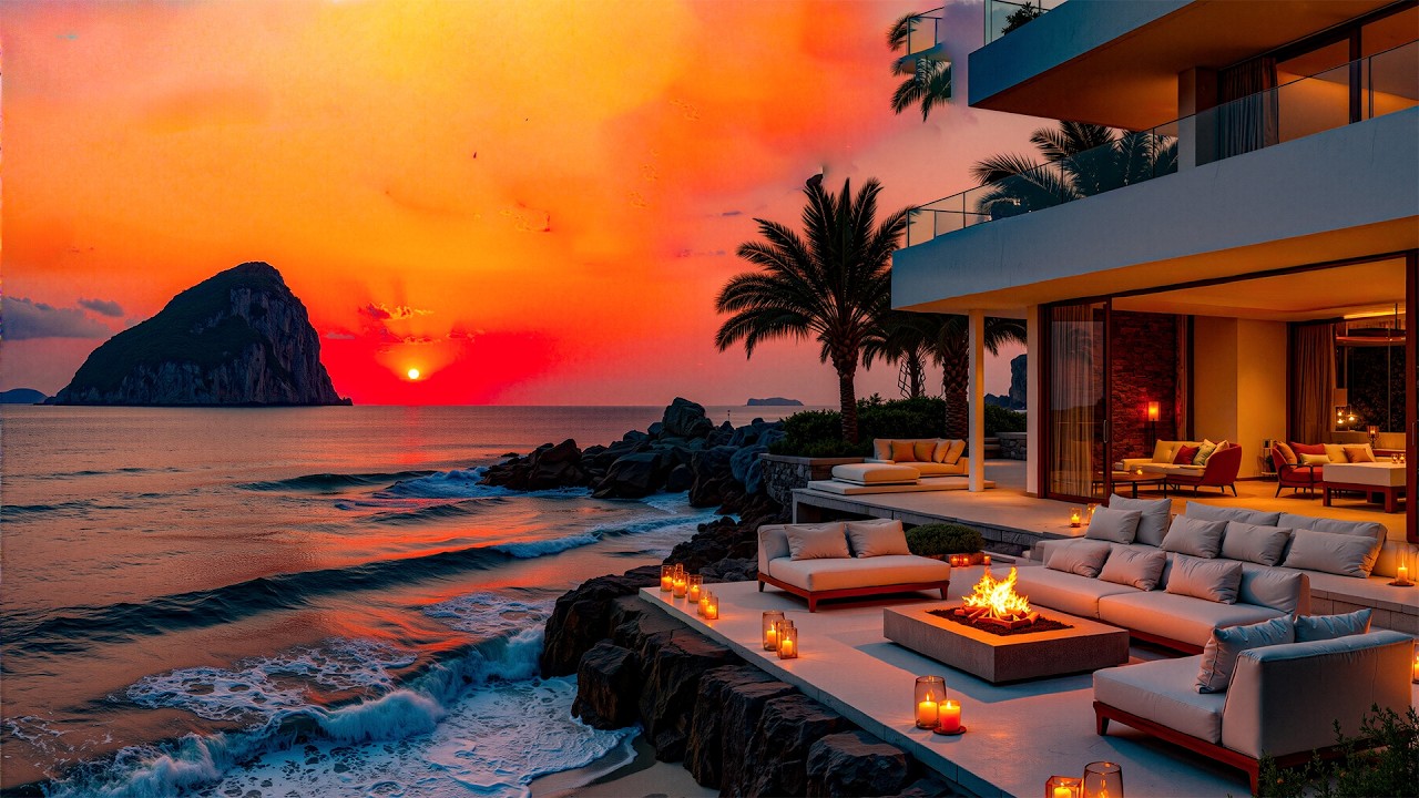Soothing Jazz Music And A Sunset Sea View &ndash; Cozy Jazz Music Helps Study, Work, Focus And Relax