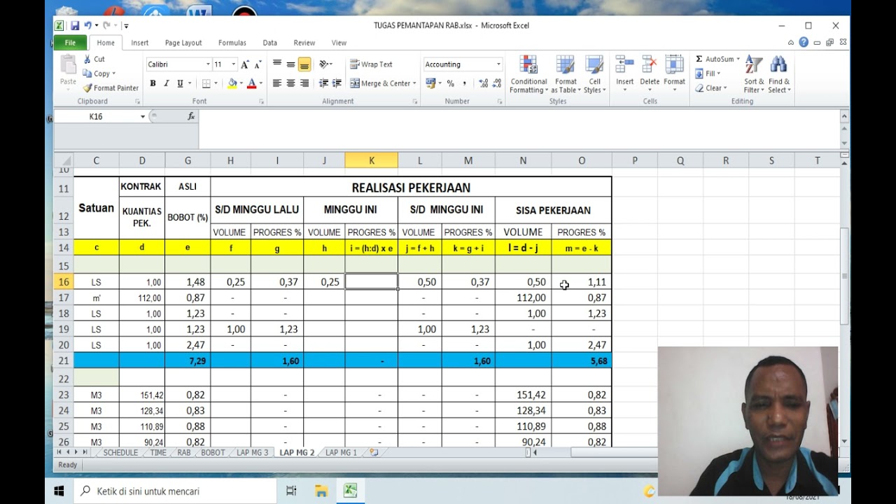 MENGHITUNG KEMAJUAN PEKERJAAN PART 2