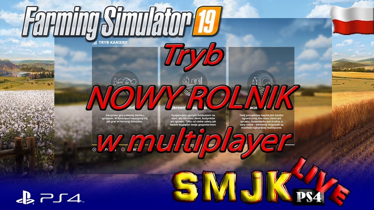 Jak zagrać w tryb Nowy rolnik na multiplayer Farming Simulator 19 I 22 PS4 Pro PL
