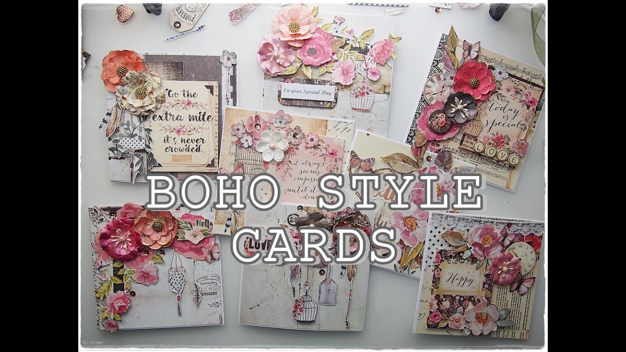 8 Boho Style Cards Tutorial ♡ Maremi's Small Art ♡
