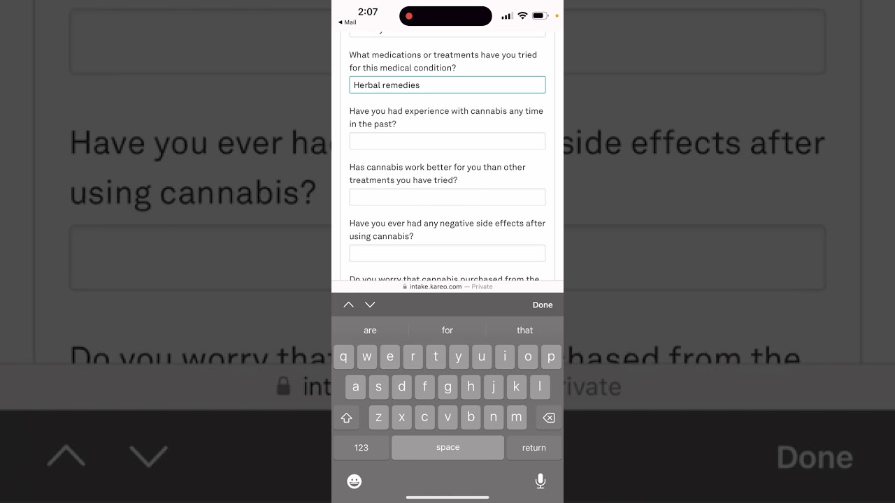 Filling Out Intake Forms for Medical Cannabis Certifications