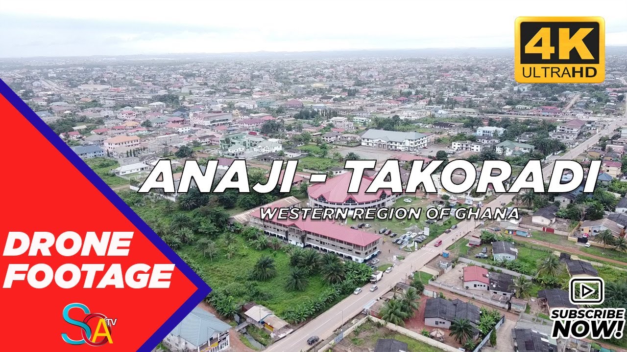 DRONE FOOTAGE - ANAJI TAKORADI, WESTERN REGION OF GHANA (4K)