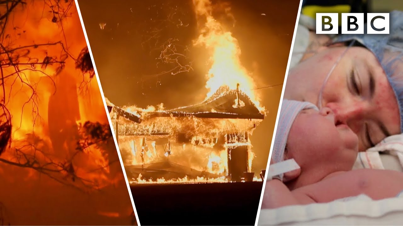 Survival story of mother in labor as her town burned - BBC