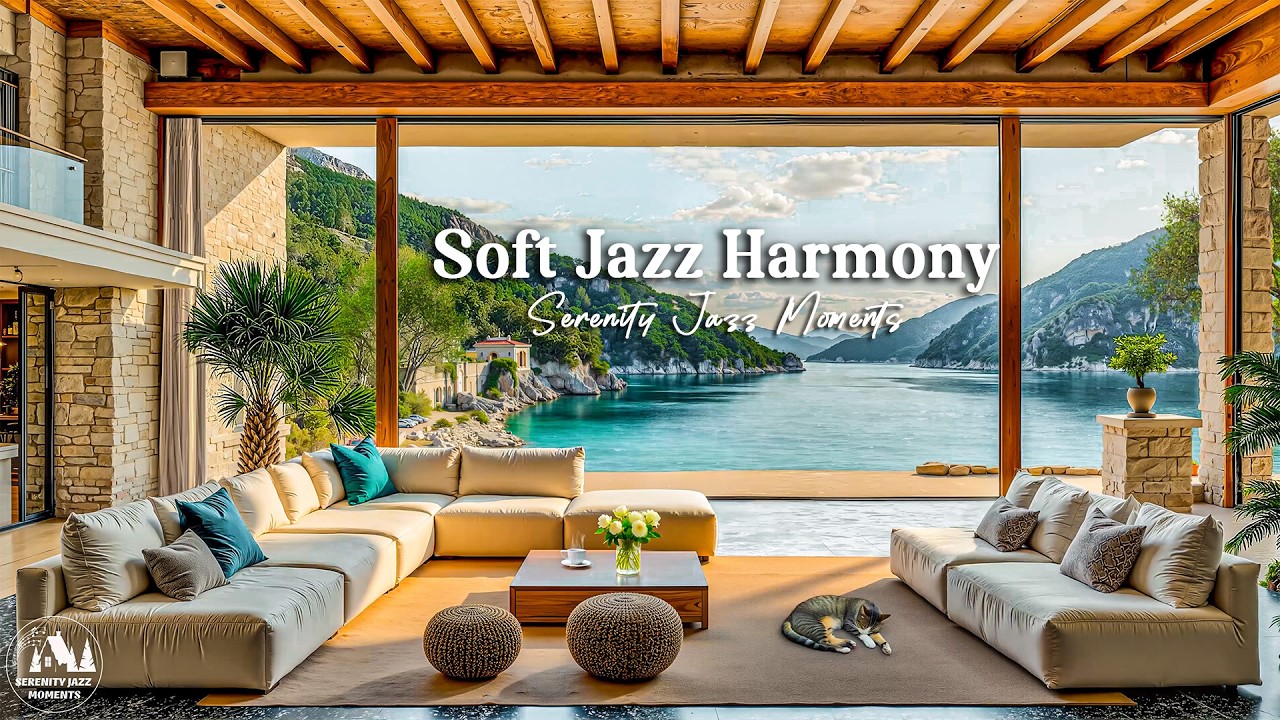 Soft Jazz Harmony For A Positive Mood - Calm Jazz In A Luxurious Lakeside Apartment For Relaxation