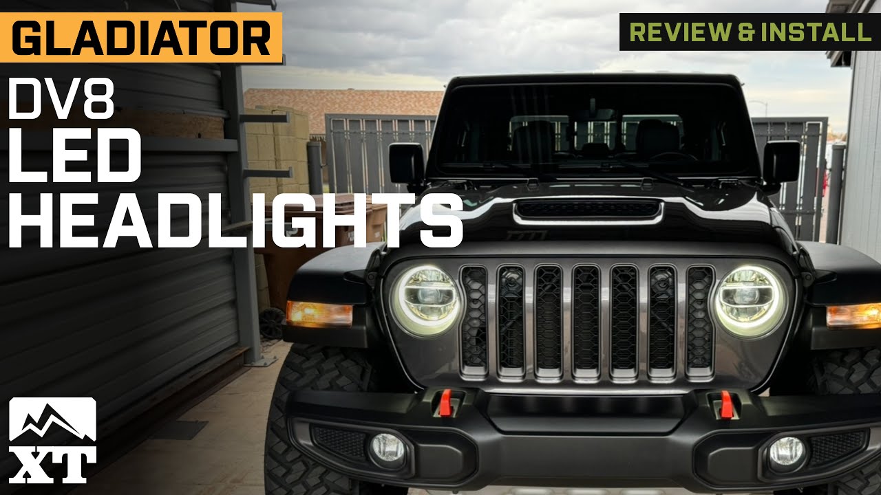 Jeep Gladiator JT DV8 Offroad LED Headlights; Chrome Housing; Clear Lens Review & Install