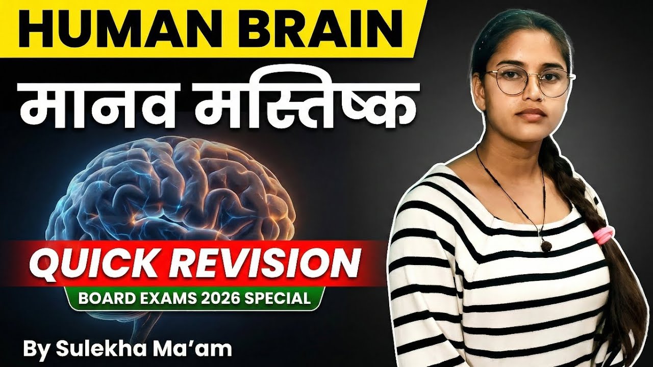  Human Brain Quick Revision| मानव मस्तिष्क |Board Exams 2026 Special |Class 12 Biology|Sulekha Ma’am