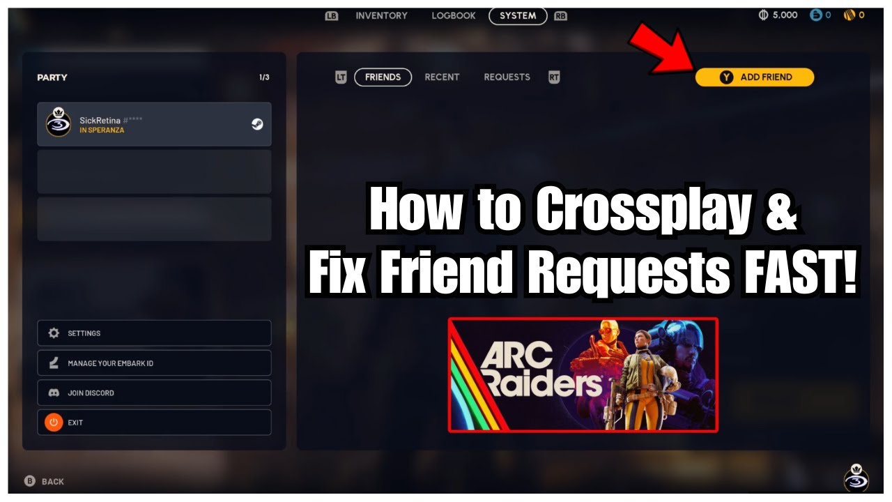 Arc Raiders &mdash; как играть в кросс-игру, добавлять друзей и исправлять запросы на дружбу
