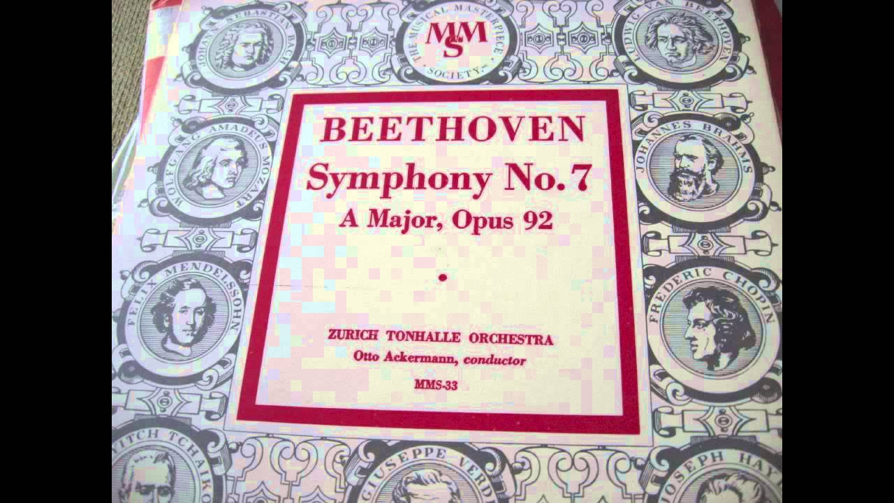 Beethoven Symphony no 7 vinyl around 1953 Otto Ackermann Zurich Tonhalle Orchester Orchestra