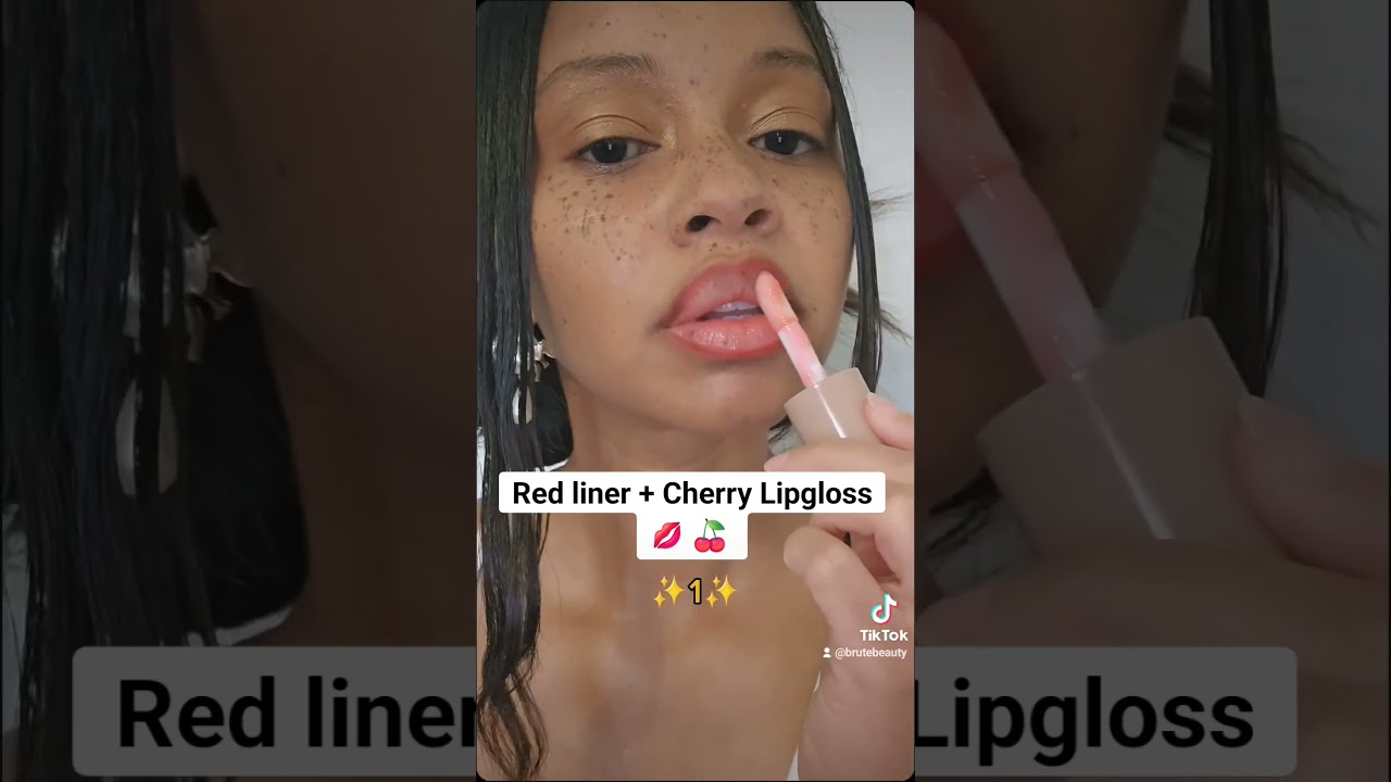 Cherry Bliss GRWM: Redefine Glam with Lip Gloss & Liner! 💋 #GRWM #CherryLips