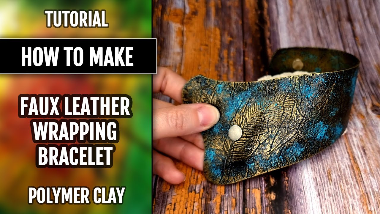 How to make: Wrapping bracelet - Faux Leather/Metal Imitation! Polymer clay Fimo/Premo