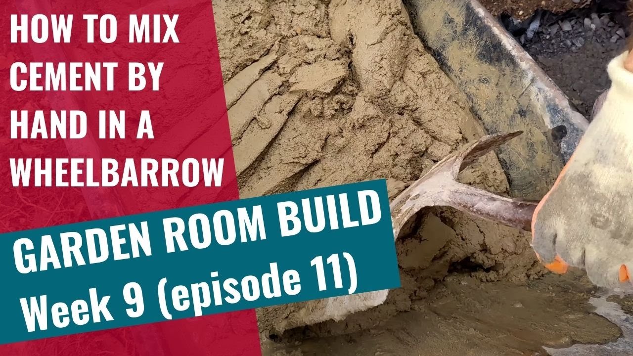 How to mix cement by hand in a wheelbarrow