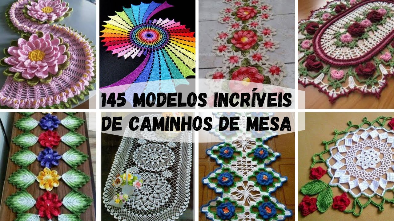 CAMINHO DE MESA DE CROCHE - Os 145 Modelos mais INCRÍVEIS da Internet. - Trilho de Mesa em Crochê